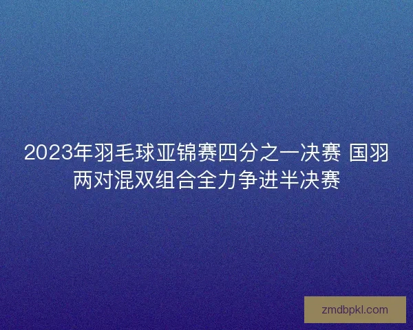 2023年羽毛球亚锦赛四分之一决赛 国羽两对混双组合全力争进半决赛