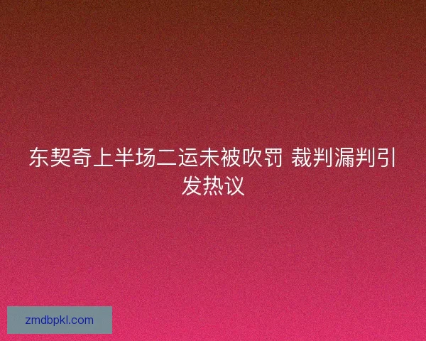 东契奇上半场二运未被吹罚 裁判漏判引发热议 东契奇上半场二运未被吹罚 裁判漏判引发热议