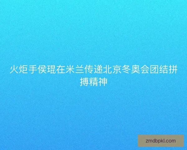 火炬手侯琨在米兰传递北京冬奥会团结拼搏精神